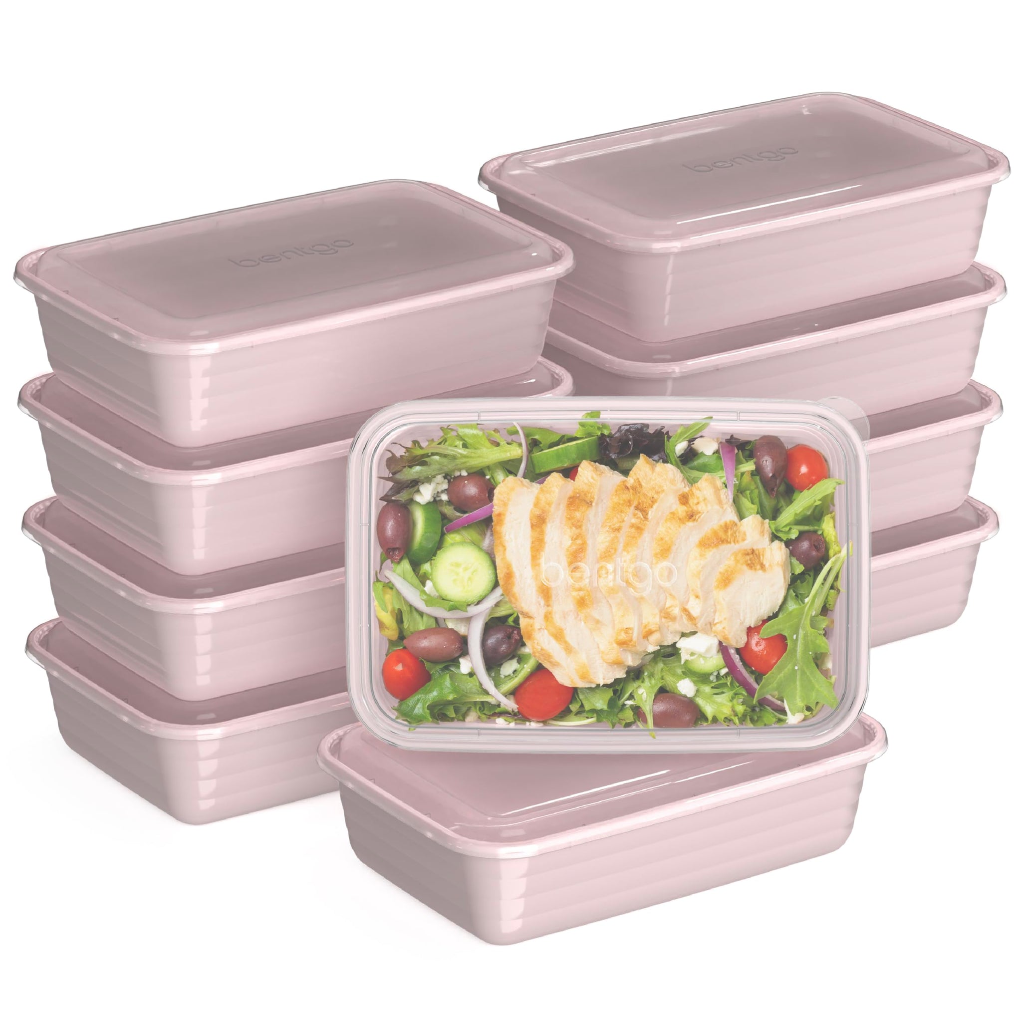 Bentgo 20-Piece Lightweight, Durable, Reusable BPA-Free 1-Compartment Containers - Microwave, Freezer, Dishwasher Safe - Mint