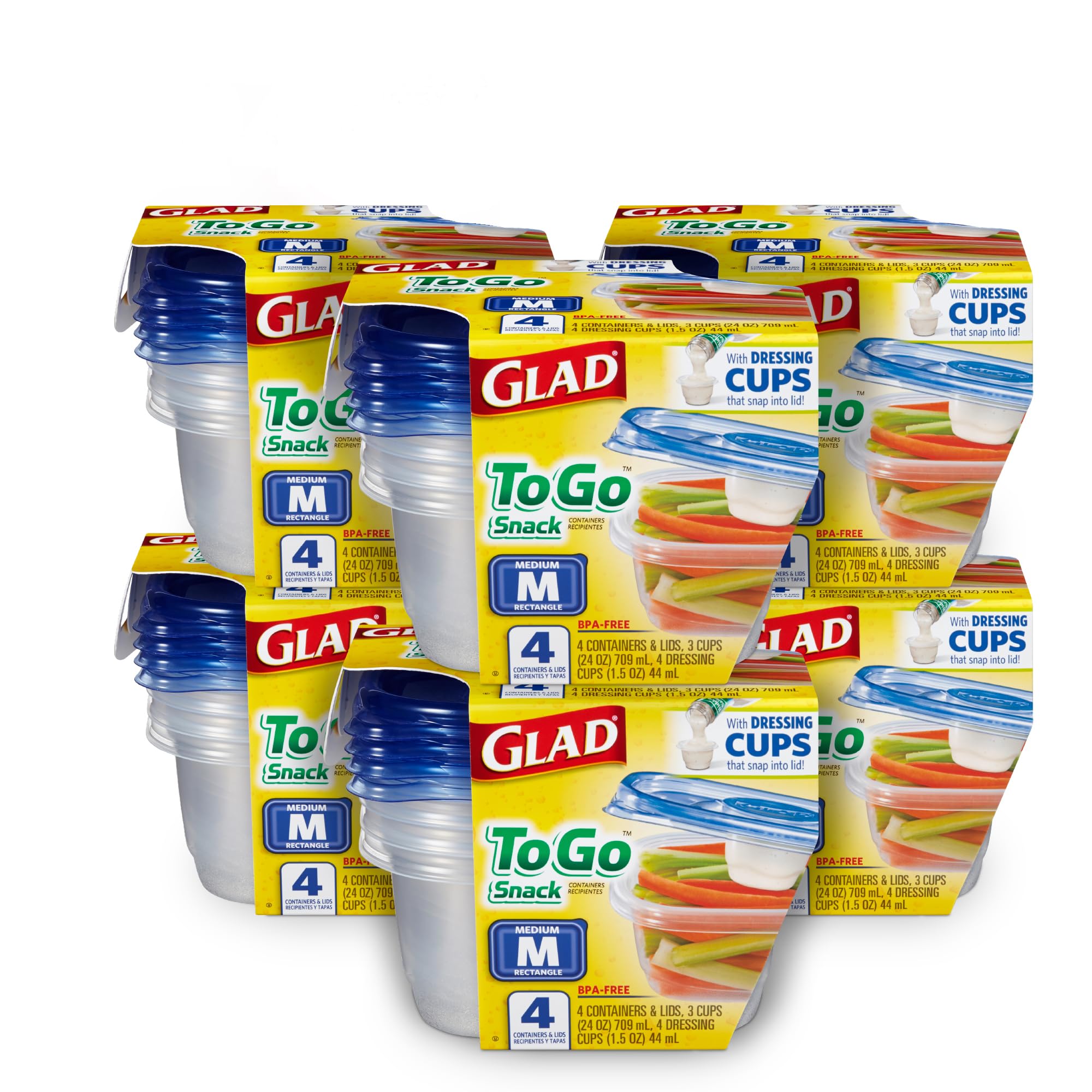 Glad Food Storage Containers, Deep Dish, 64 Ounce, 3 Count