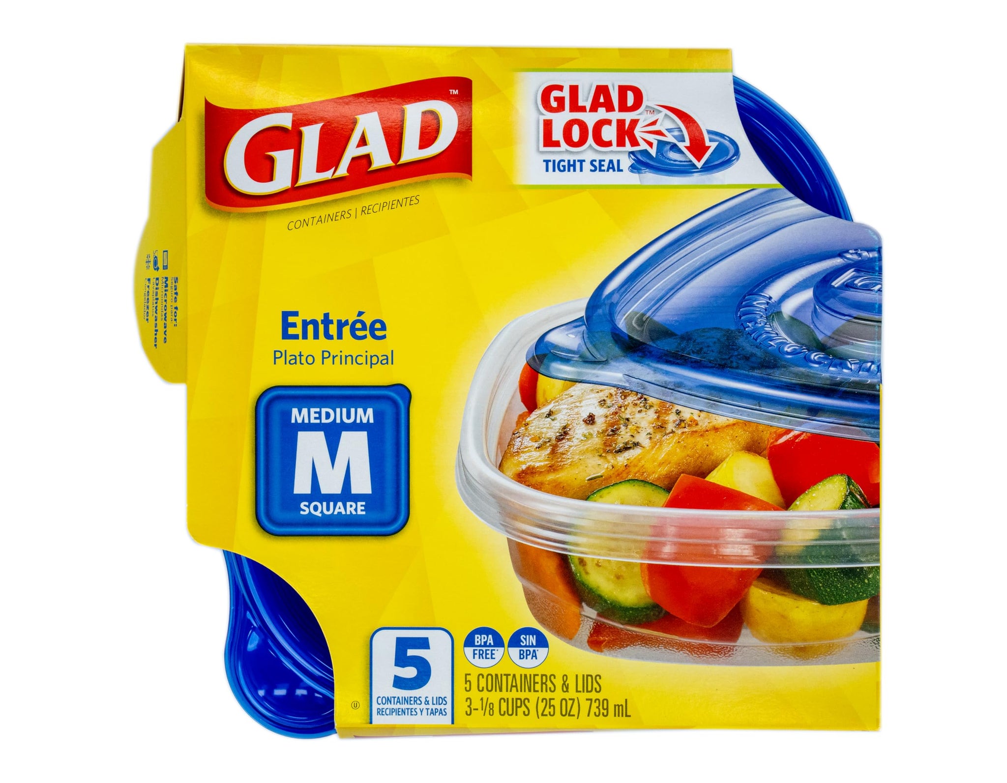 Glad Food Storage Containers, Deep Dish, 64 Ounce, 3 Count